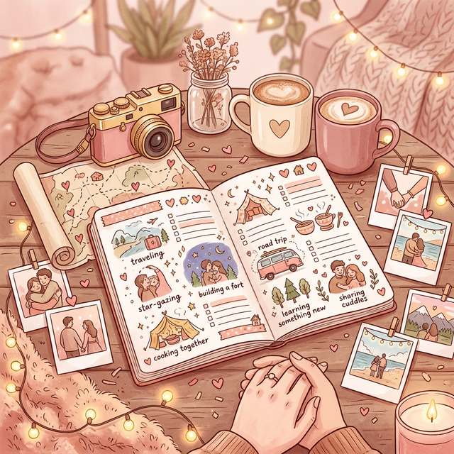 A cute and aesthetic couple's bucket list planner